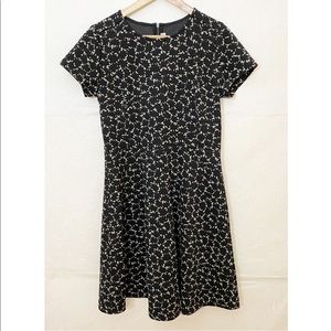 Ann Taylor LOFT Black Gray Short Sleeve Dress